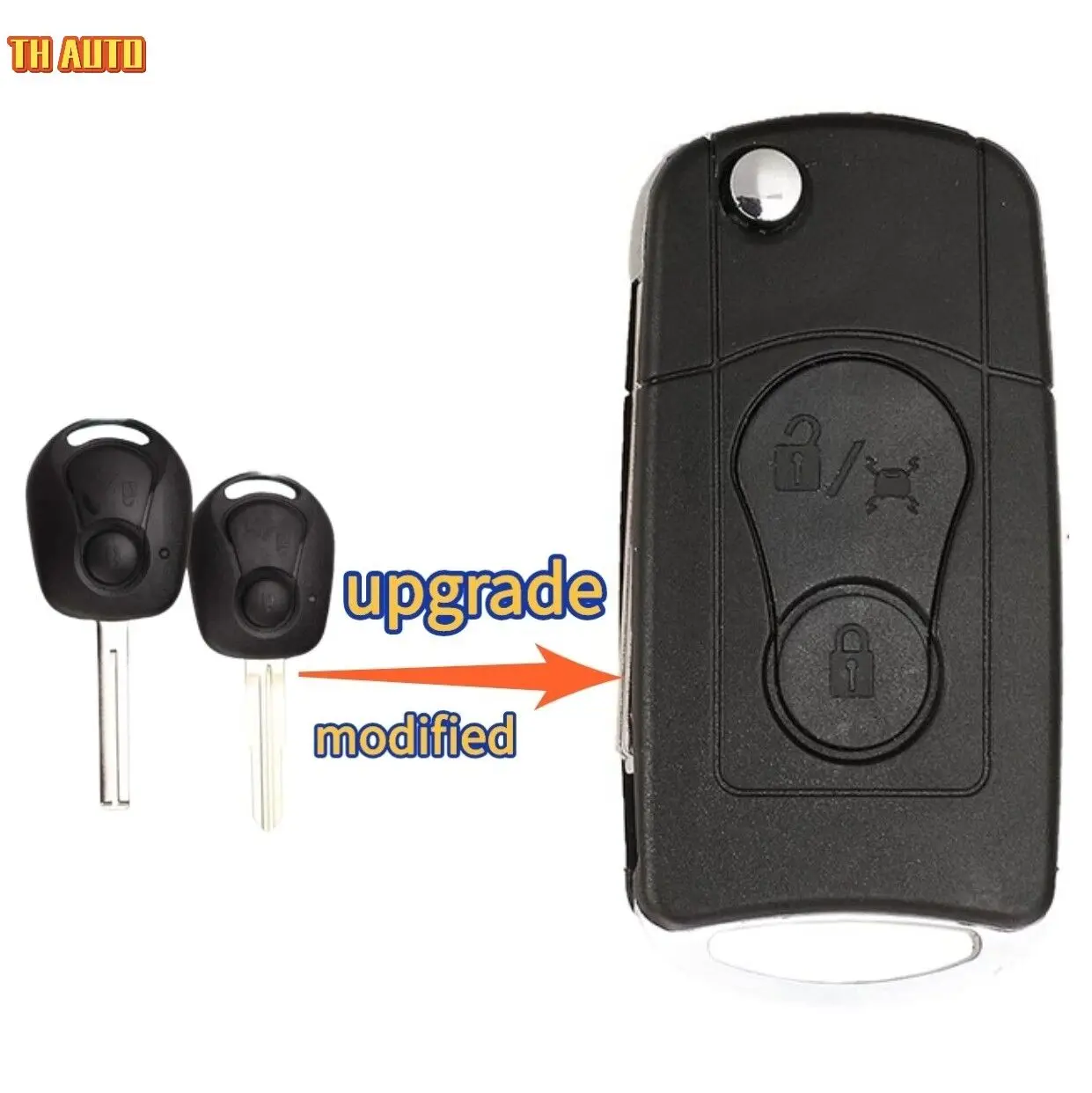 
OHERE For Ssangyong Remote Modify Folding Flip Key Fob Shell Case 2 Button For Actyon SUV Kyron Rexton Car Styling Upgrade 