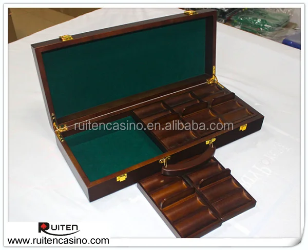 New Design Custom High Quality 500ct Wood Poker Chips Box For Poker Chips,Playing Card Chip Storage Box