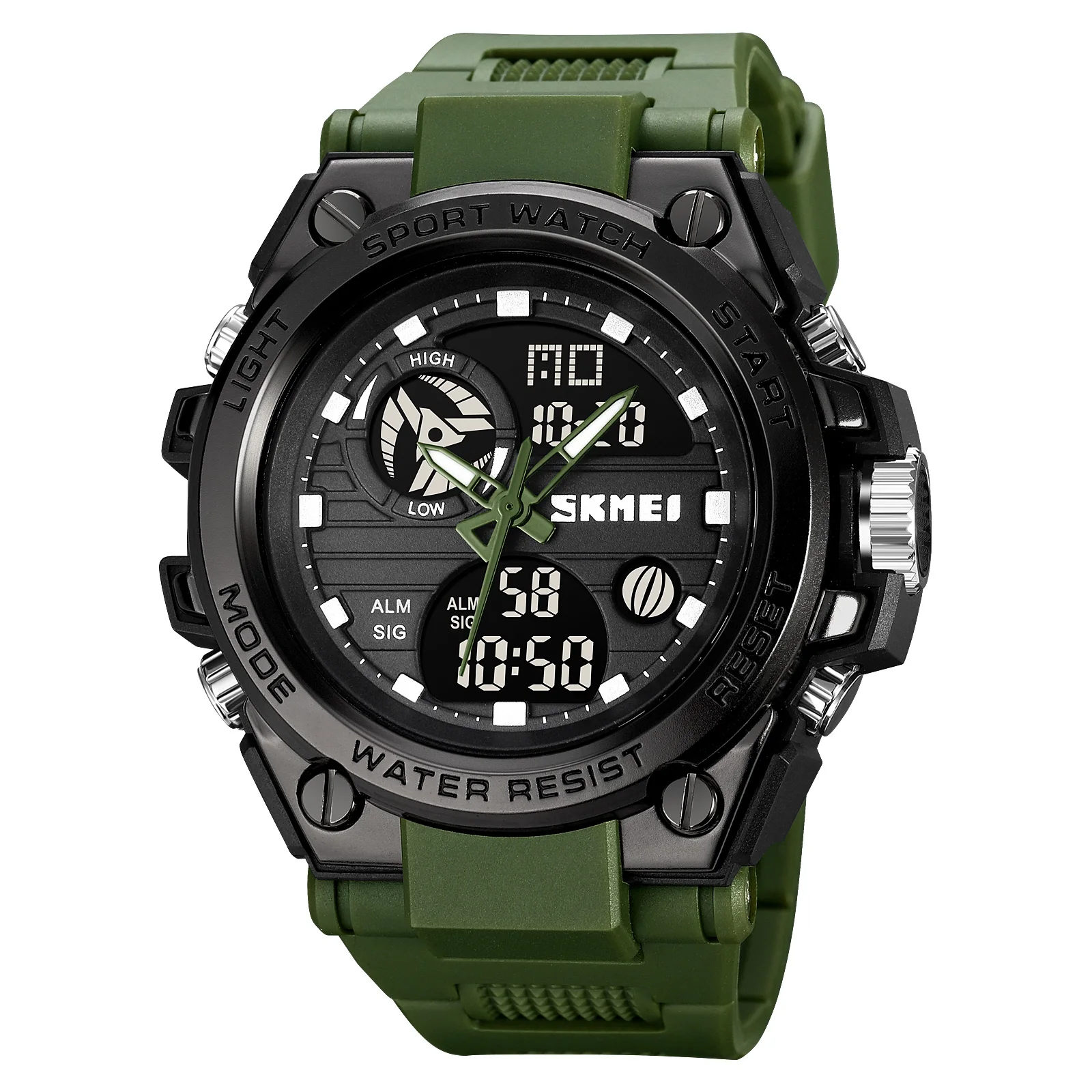SKMEI 2031 MEN DUAL TIME WATCH FASHION COLOR WATERPROOF ALARM DIGITAL WATCH