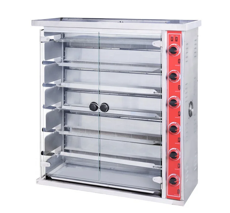 Supertise KITCHEN equipment chicken rotisserie 9 Rod oven Chicken Rotisserie Grill BBQ machine