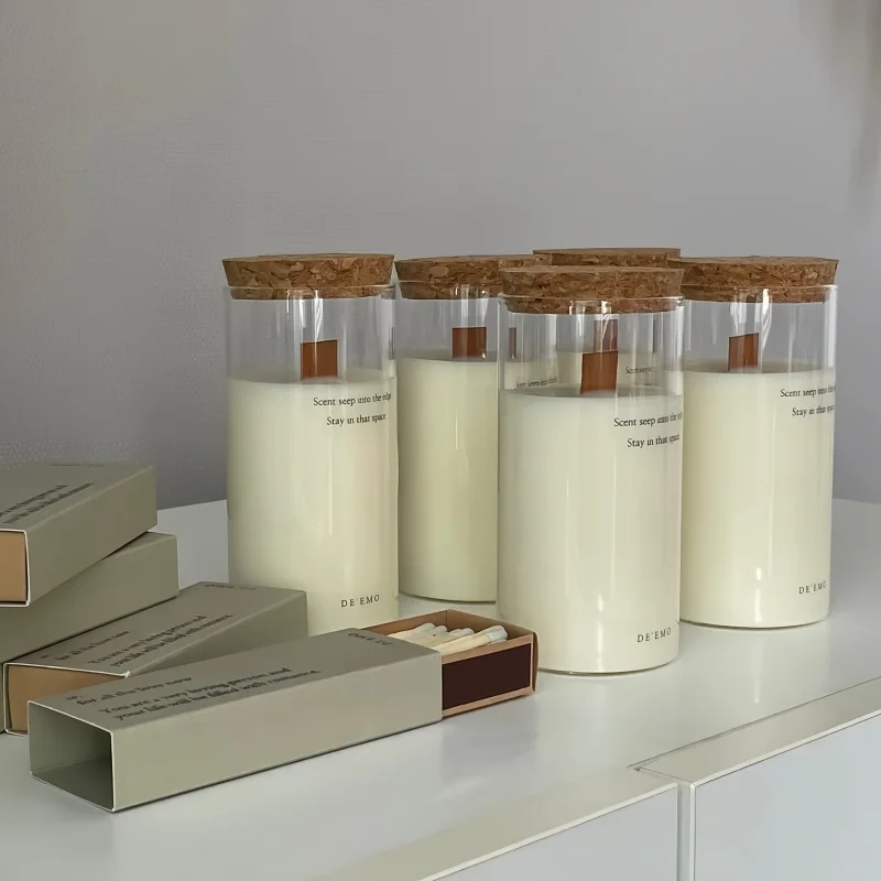 Glass scented candle smokeless fragrance soybean wax scented candle