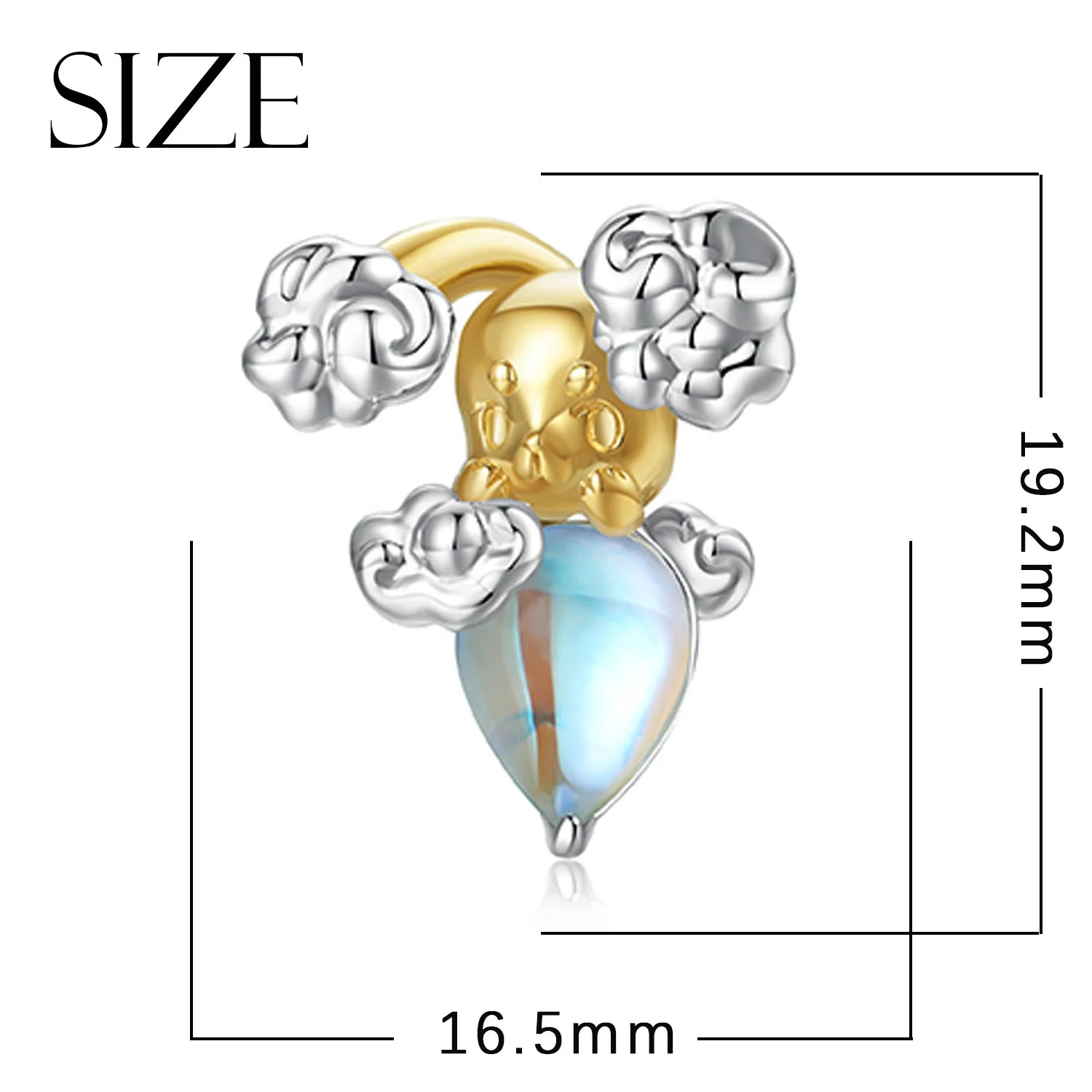 Cute Animal Giraffe Frog Caterpillar Moonstone Pendant 925 Sterling Silver Heart Charm beads for Bracelet Women Jewelry making