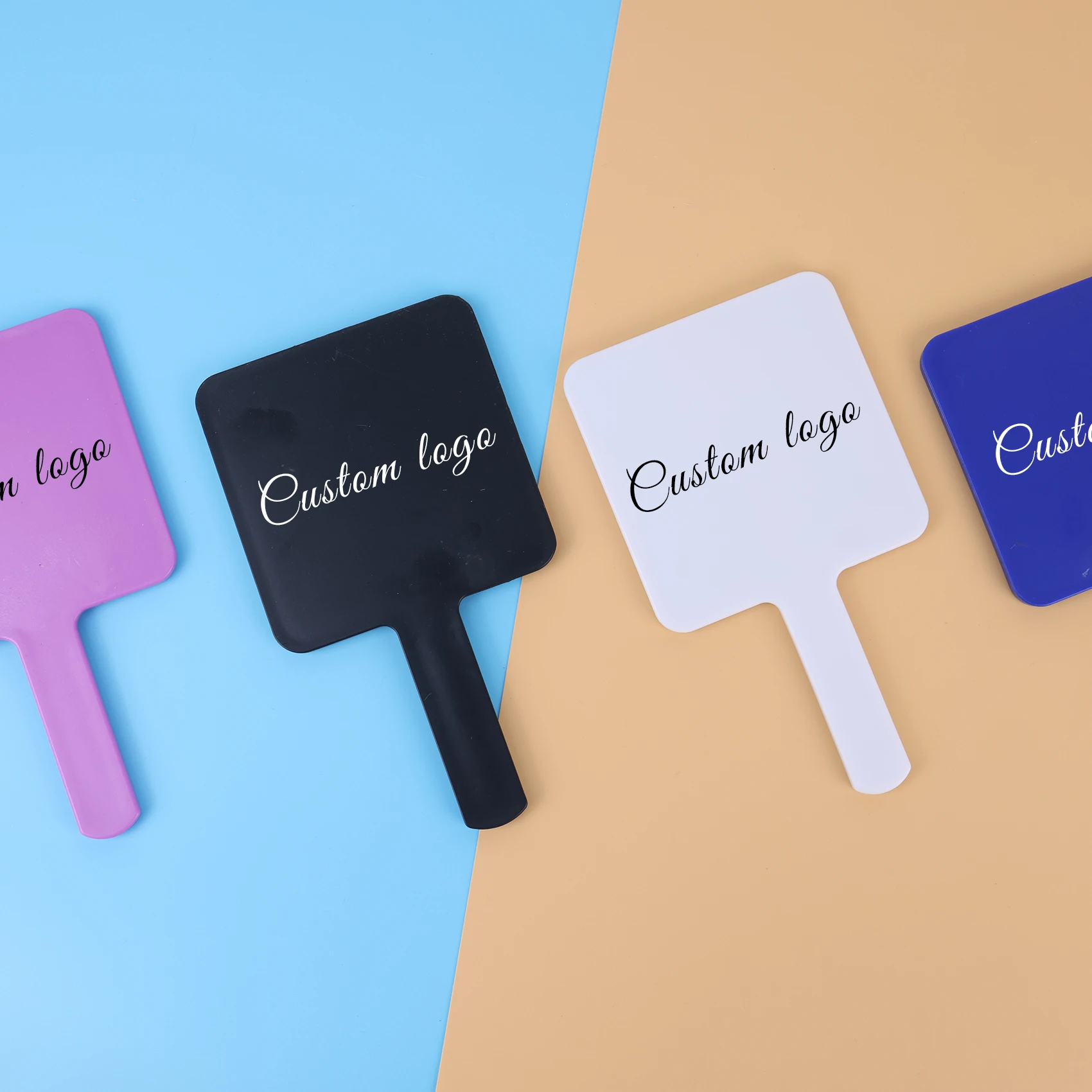 Custom Logo eyelash mirrors Portable Vanity Small Cosmetic Hand held Mirror Mini Pocket Makeup Mirrors