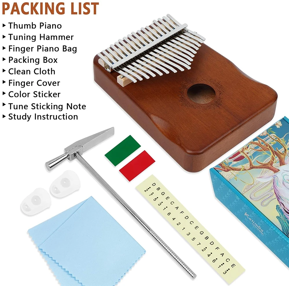  MAGOO горячая Распродажа на Amazon 17 sapele цветные клавиши kalimba f