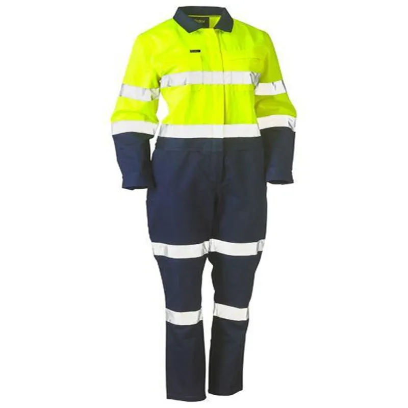 
Bisley Womens Flame Retardant Reflective Taped Hi Vis Cotton Drill Coverall 