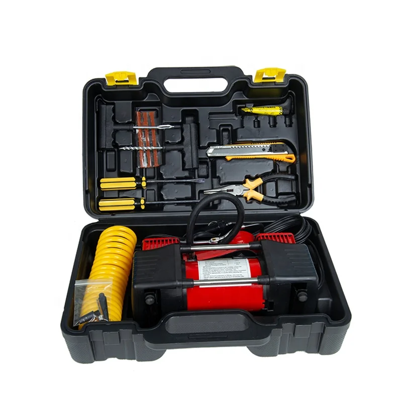 Компактный высококачественный автомобильный портативный воздушный компрессор 12 в набор инструментов