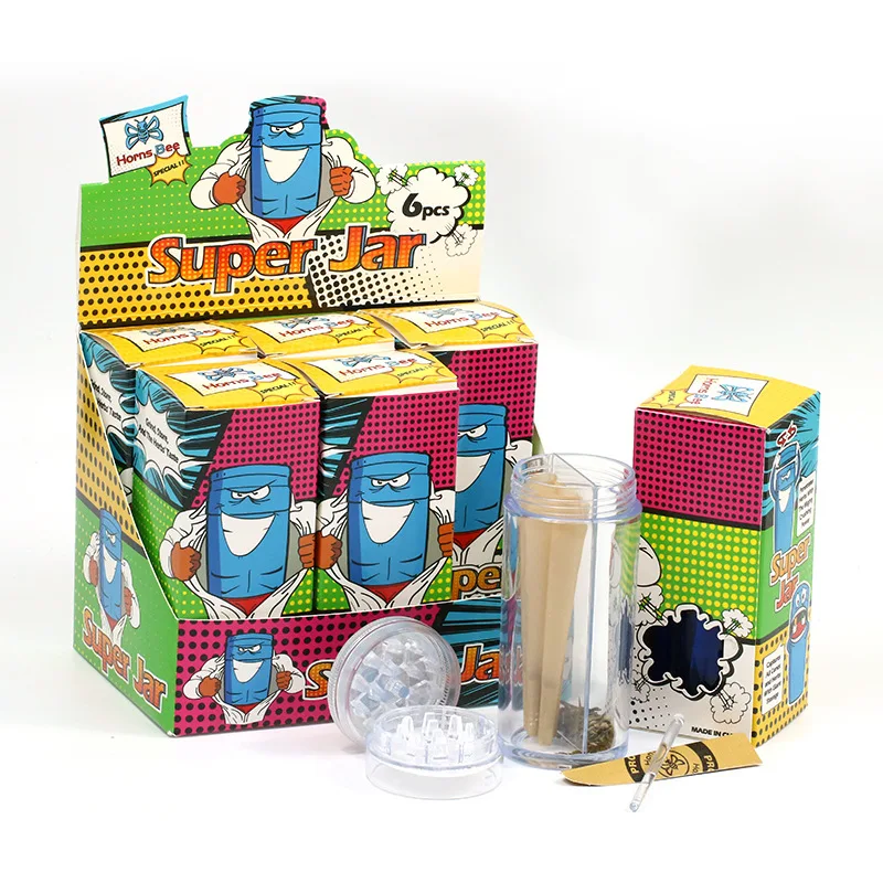 Plastic Tobacco Herb Grinder Weed Tobacco Plastic Shredder Storage Grinder Weed Crusher Machine Jar