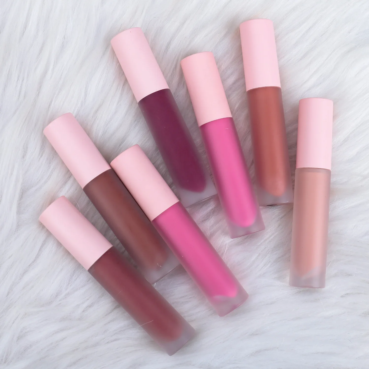 Custom logo frosted tube lipgloss high pigment no logo vegan glossy lipgloss private label
