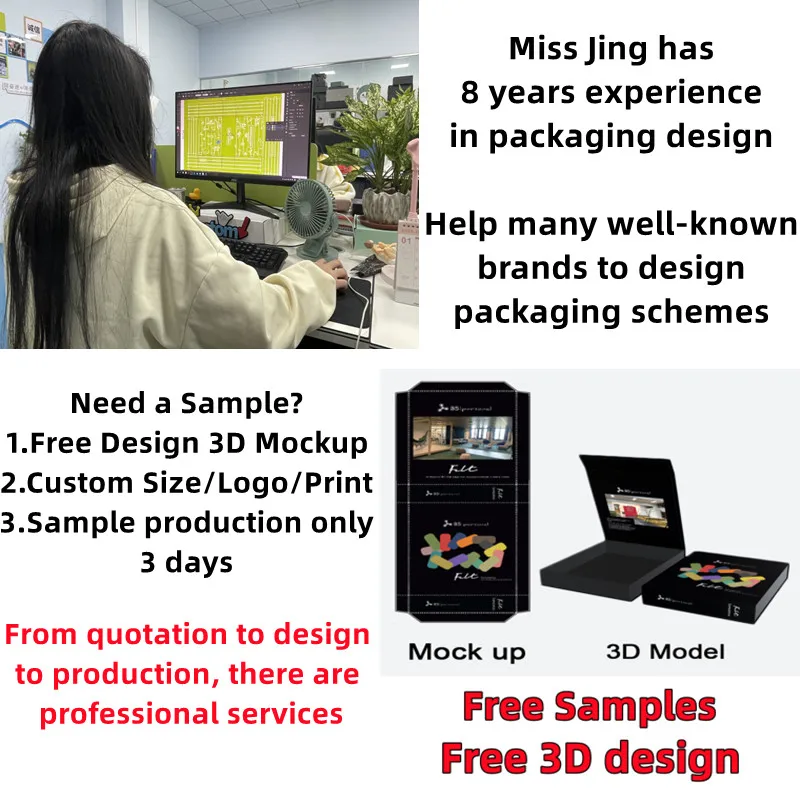 custom logo small business supplies print holographic happy gift paper drawer wig box packaging for clothes