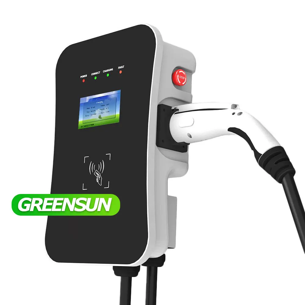 380V 3-фазовый настенного шкафа EV зарядное устройство 16A 11KW 22KW электрический автомобиль со светодиодным