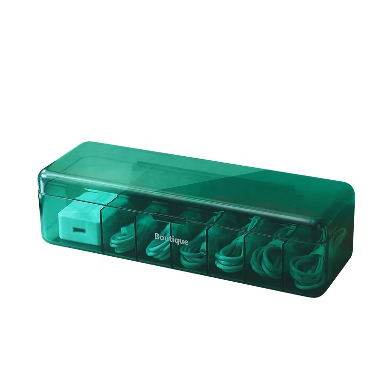HOT selling Dust-proof Organize Tidy Usb Electric Wire data cable storage box with Lid