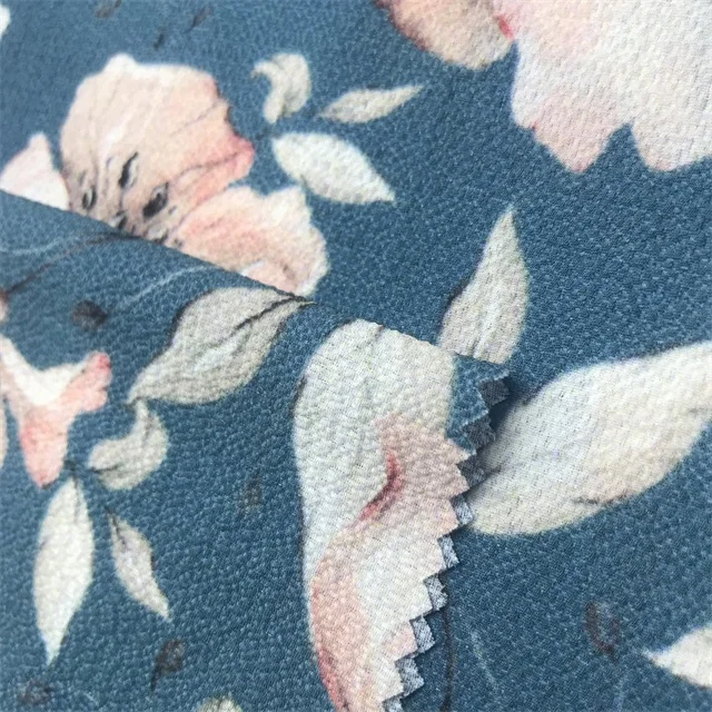 
Cheap polyester seersucker digital printing fabric fashionable flower printing fabric 