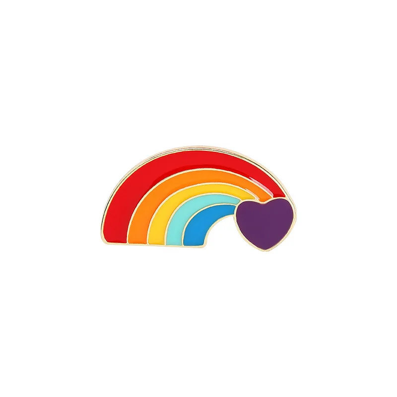 Rainbow bridge six color rainbow suit brooch metal cartoon hard enamel lapel pin