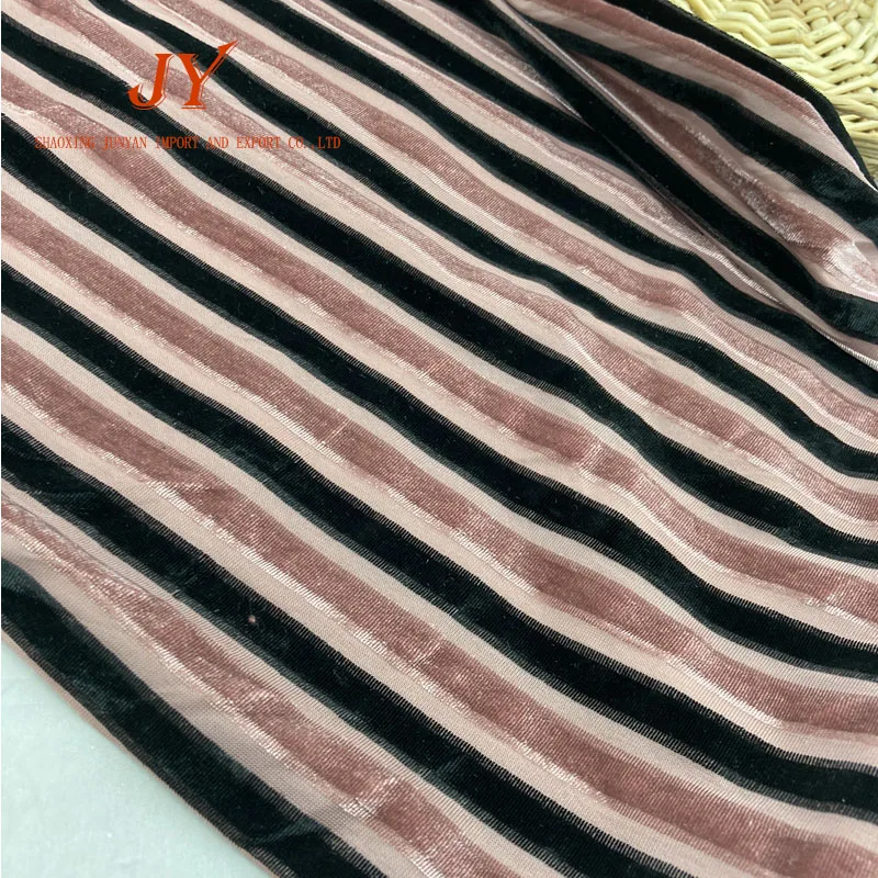 Chenille knit solid red color stripe velvet jacquard chenille fabric for garment clothing fashion women siut skirt