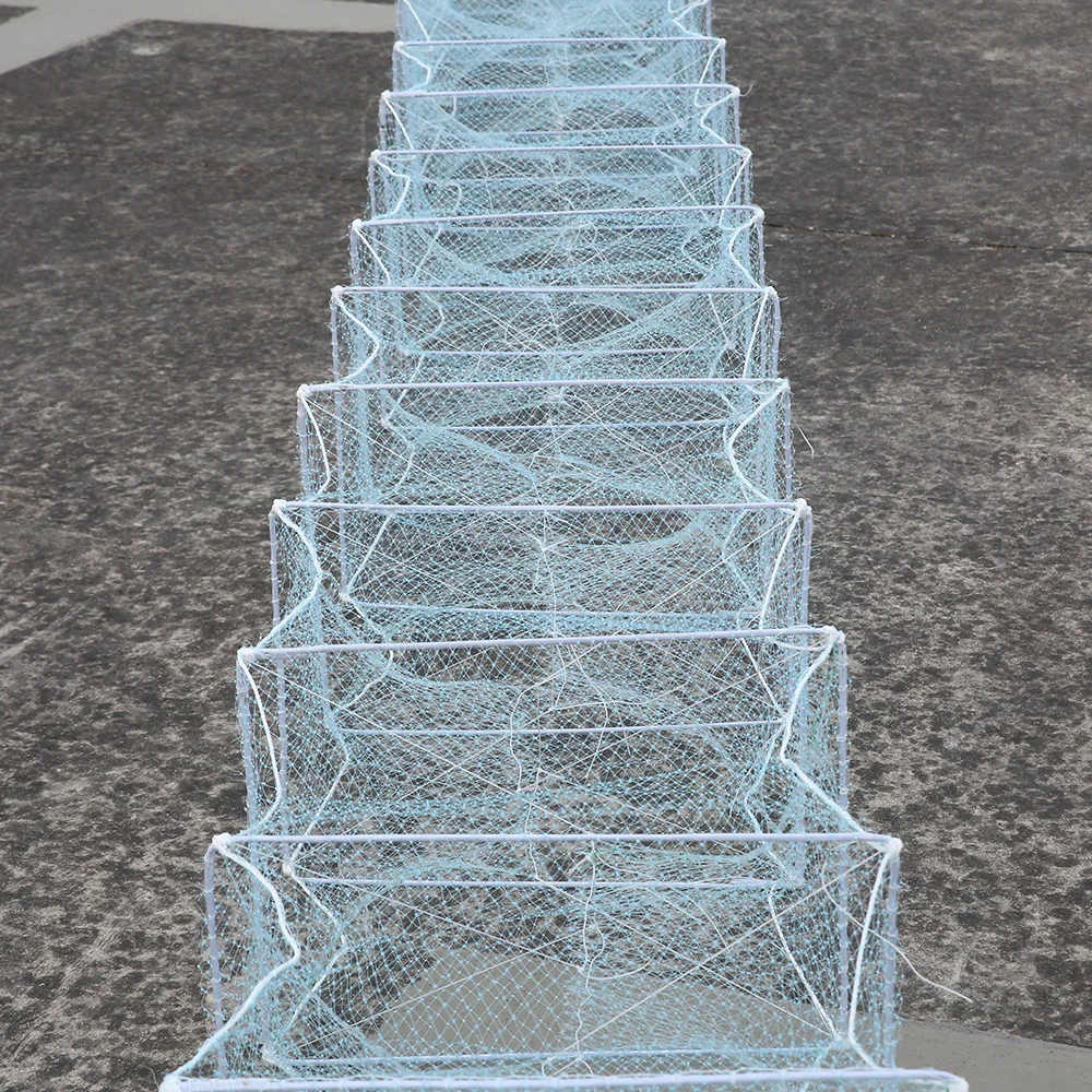 Wholesale Nylon Brown Wire Crayfish Trap Plastic Fish Farming Equipments Fishing Bait Cage