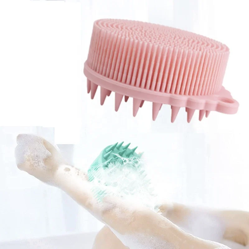 Silicone Body Scrubber double sided face baby bath brush silicone body scrub brush shower cleansing scrubber
