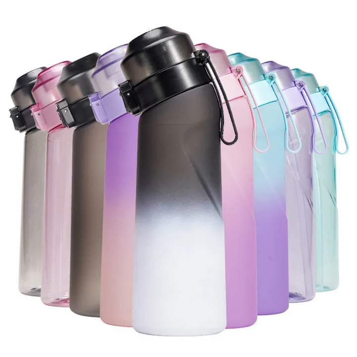 Самый продаваемый новый дизайн, 650 мл, безтритановая чашка для воды, водопроводная чашка с ароматом воздуха, градиентный цвет, портативная спортивная чашка для воды