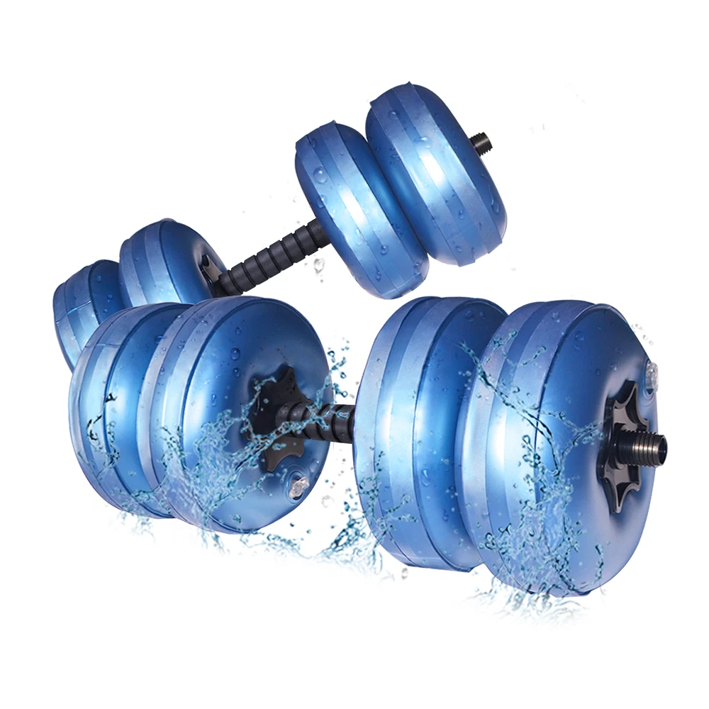 2020 new arrival portable adjustable weight lifting water filled dumbbell plastic dumbbell sets 30kg 35kg