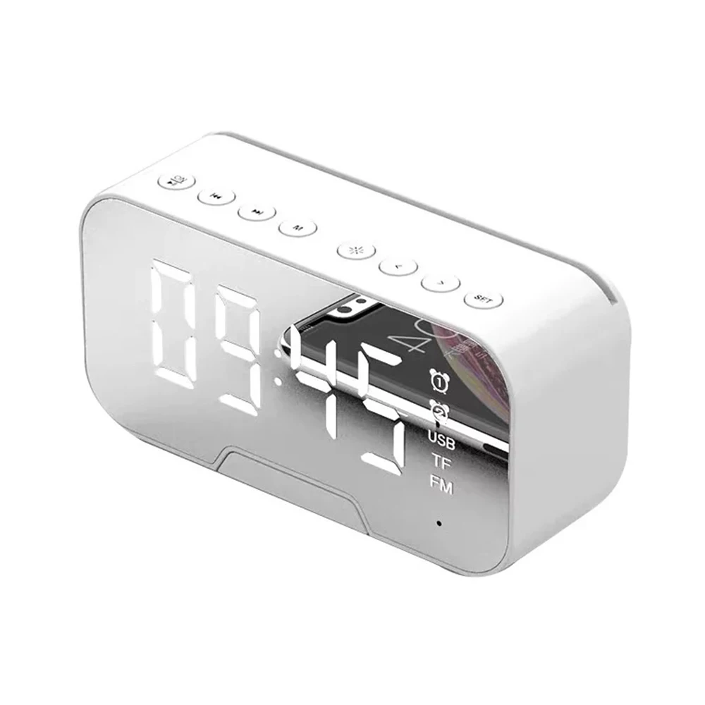 Multifunction Alarm Clock BT5.0 Speaker With Mirror For Promotional Led Mirror Alarm Clock Subwoofer
