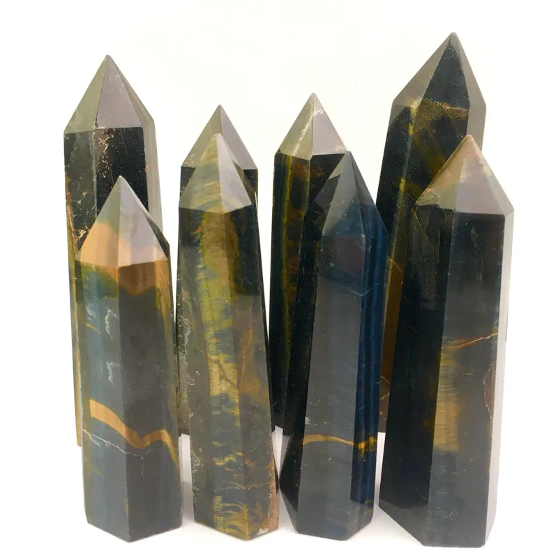 Hot Sale Natural Blue Tiger Eye Tower Crystal  polishing crystal stone Blue Tiger Eye Gem Point For Gift