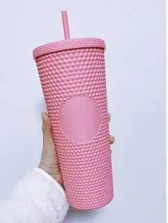 2023 Sell Well Plastic Studded Tumbler Accept Custom Reusable Double Wall Cold Color Changing Cup With lid and straw