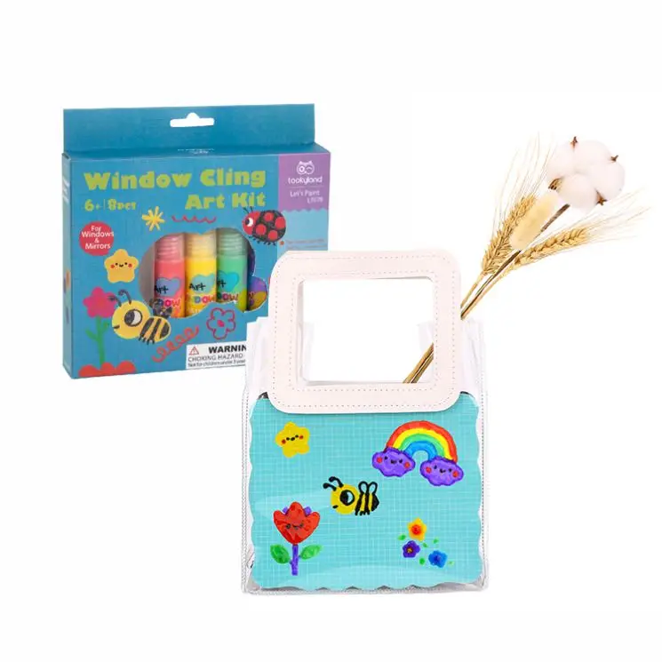 DIY Drawing Toys 3D Instant Sticky Window Paint Glass Decoration Cling for Kids Arts and Craft Kits