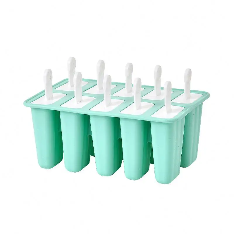 Rayshine Homemade Pink 4Pcs 10 Pieces Silicone 12 Pcs Cavity Ice Pop Popsicle Molds Mould