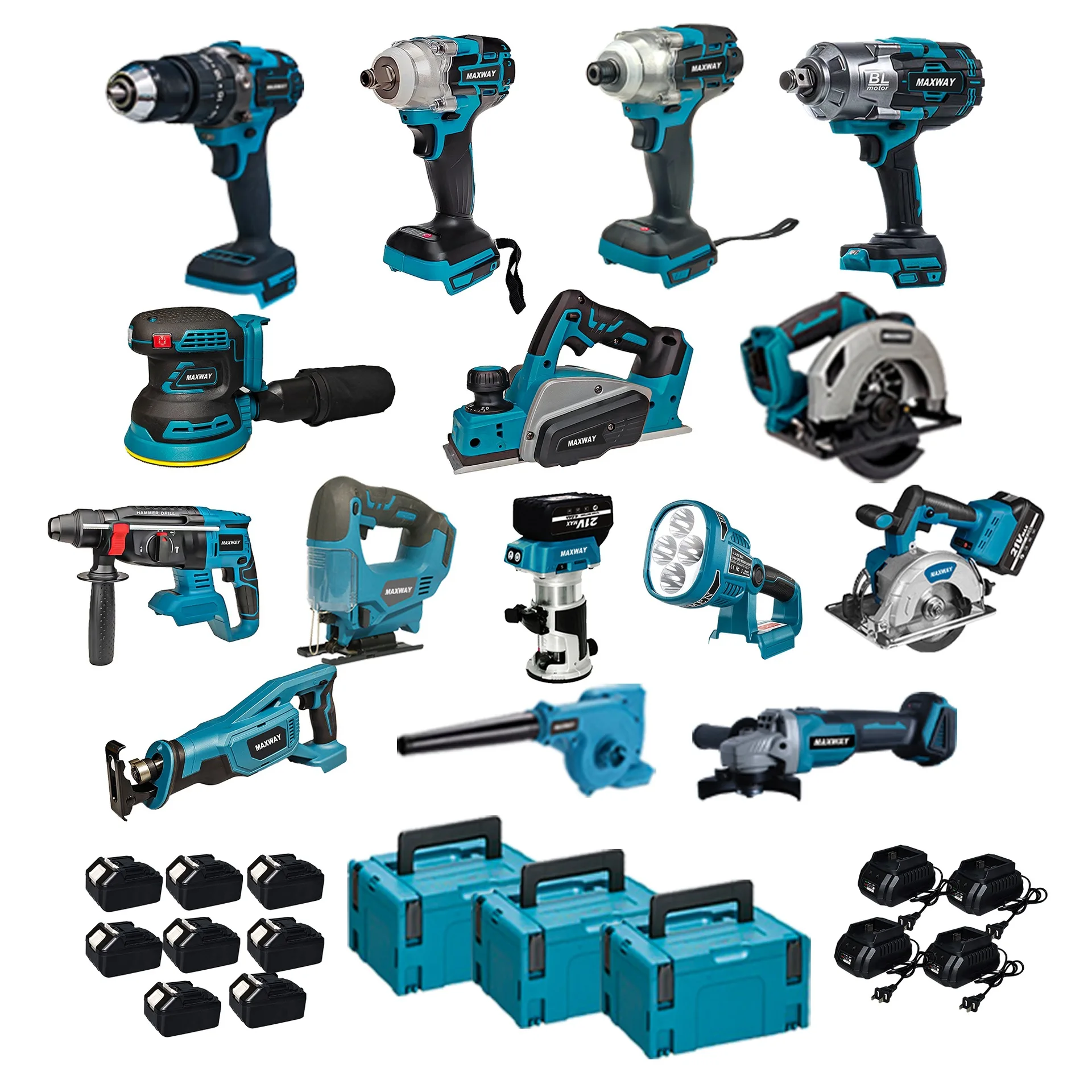 Electric drill Electric hammer sander Reciprocating saw wrench Electric planer curve saw trimming electromechanical saw 15 sets