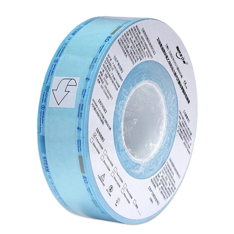 
55mm x 200m Factory price heat sealing sterilization plat pouch reel and roll 