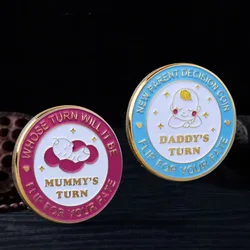 Parent Decision Coin for New Baby Gifts Parent Presents Double-Sided Decision Coin for First Time Mommy Daddy AY121