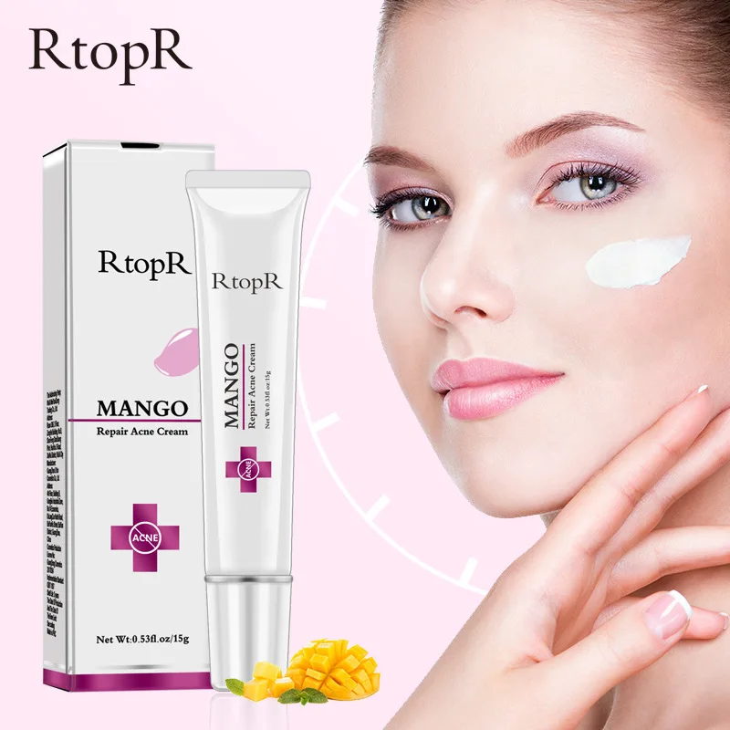 RtopR Mango Repair Acne Cream Anti Spots Acne Treatment Scar Blackhead Cream Shrink Pores Whitening Moisturizing Face Skin Care