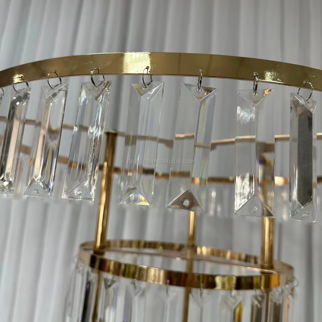 Tall Gold Mental Crystal Wedding Centerpiece Table Decoration Flower Stand For Tables