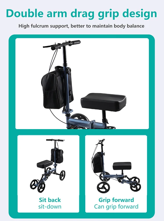 Medical Rehabilitation For Broken Leg Supplies Mobility Healthy Care Lightweight Moving Disabled Knee Rollator Walker Scooter