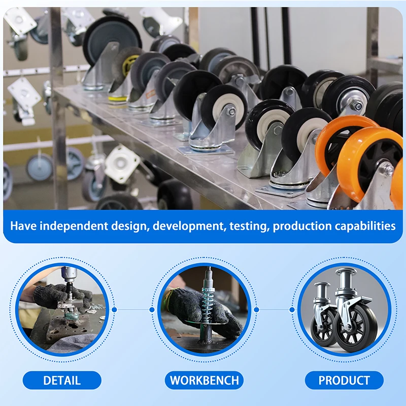 Factory Price 50mm Diameter Plate Caster Wheel TPR Nylon Swivel Office Living Room Kitchen Bedroom Bathroom Furniture PVC PP