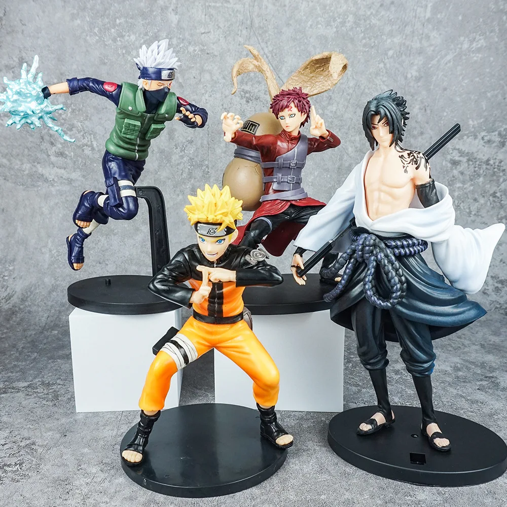 Hot-selling Anime Narutos Pvc Cartoon Ornaments Uchiha Sasuke Gaara Kakashi Action Figures for Kids