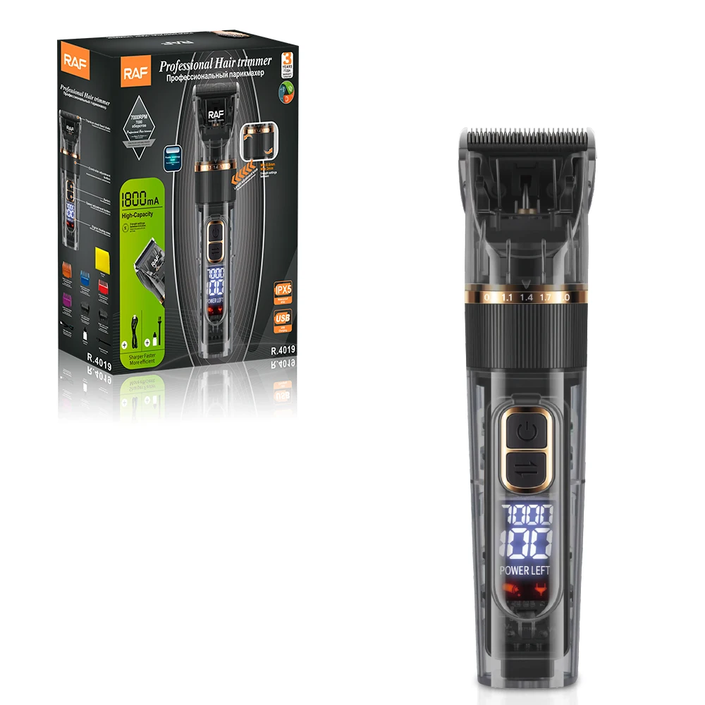 RAF New Arrival Waterproof Cordless USB Charge LCD Display Professional Hair Trimmer Set