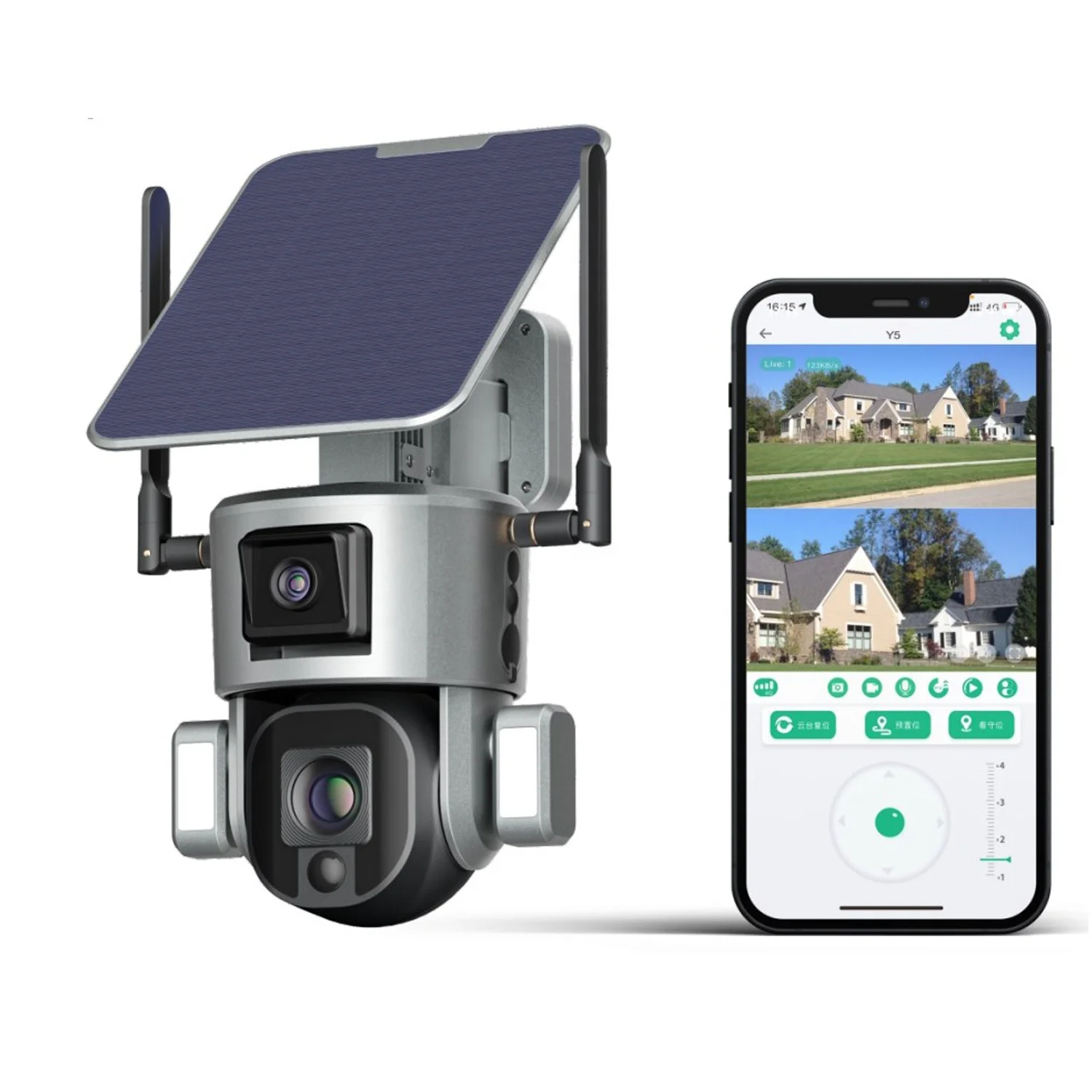 8 360 градусов IP65 наружная 1080P Ip Wi-Fi Солнечная Ptz беспроводная камера безопасности