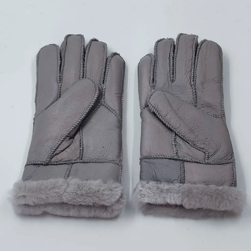 Winter Gloves Warm Fur Sheepskin Gloves Kids Children Leather Gloves Mitten
