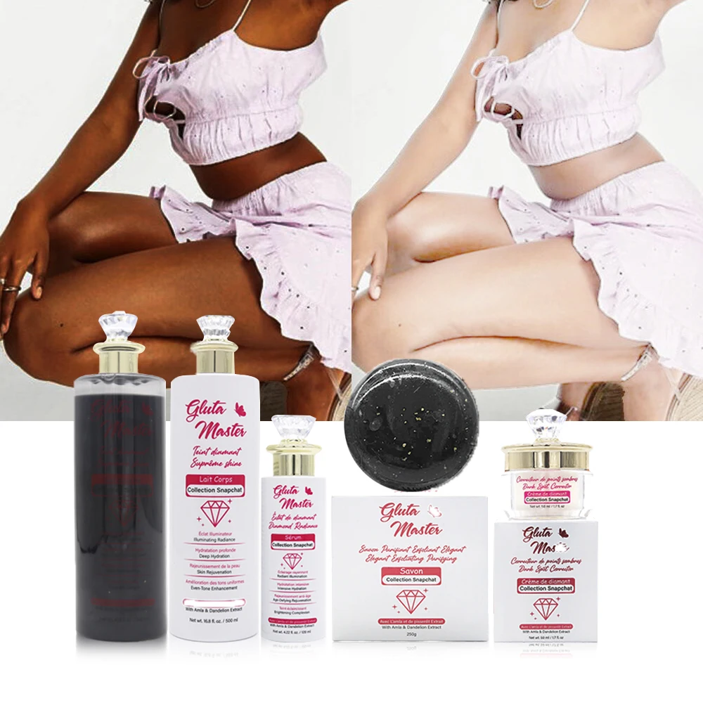 Private Label Whitening face Cream Serum body lotion Dark Spot Remover Brightening Whitening Products Black Women Skin Care Set