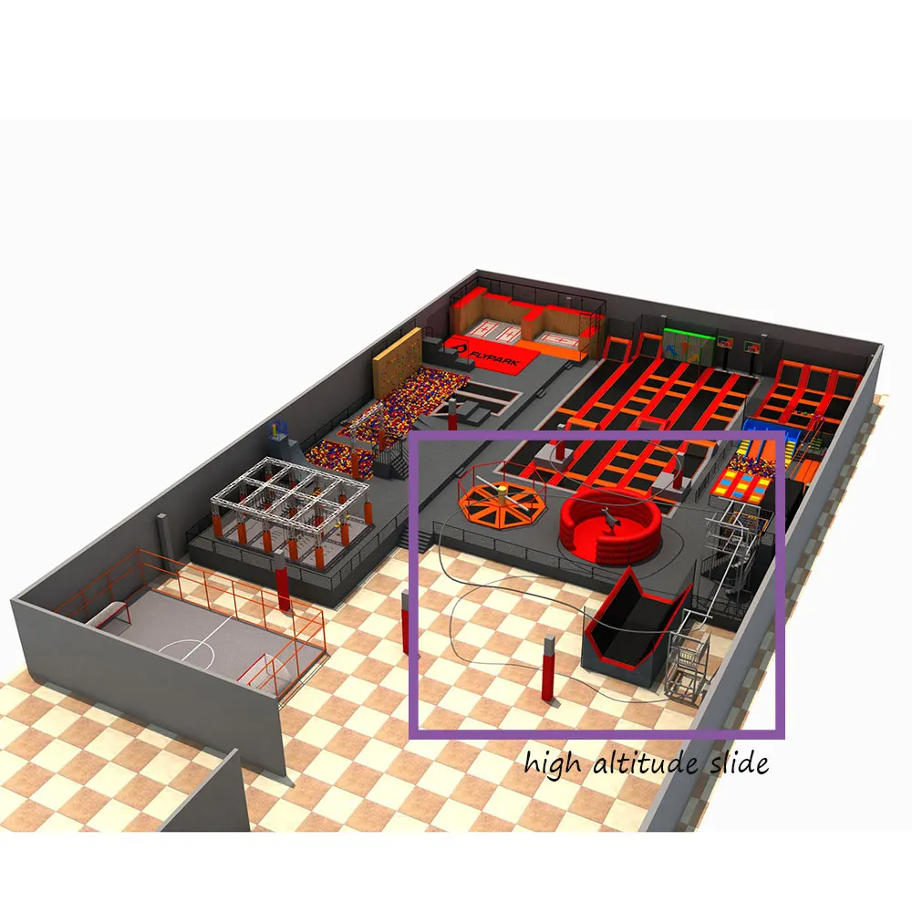 Pokiddo Exciting High-Altitude Skis Indoor Playground for All Ages Commercial Use Park Indoor Amusement Cableway Gliding Games