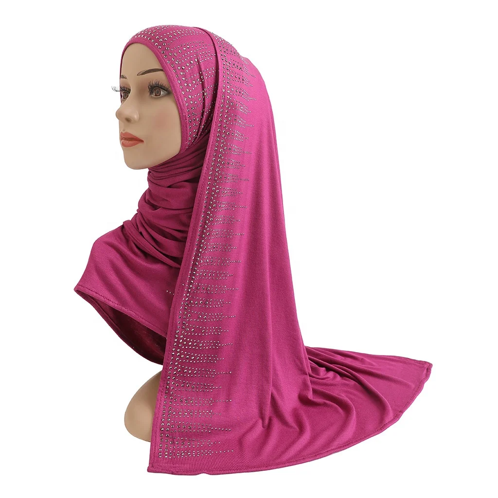 Wholesale Fancy shawl Muslim Hijab Hot Islamic Muslim Hijab Fashion abaya Malaysia manche Hijab for women al por mayor