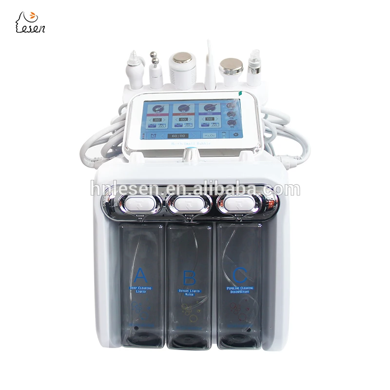 6in1 H2O2 Bubble Beauty Machine H2-O2 Hydrogen 12kg 2021 Beauty Product H2o2 Small Bubbles Vacuum Hydro Facial Machine 110-240V