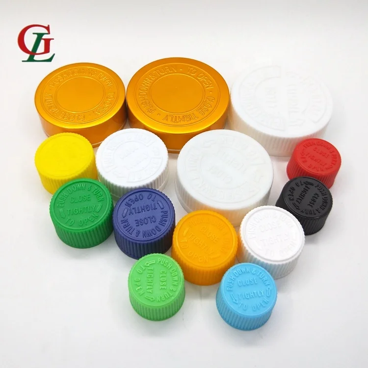 Hot sale 38mm plastic bottle caps colorful Child proof screw cap for medicine pills bottle pharmaceutical bottle closures
