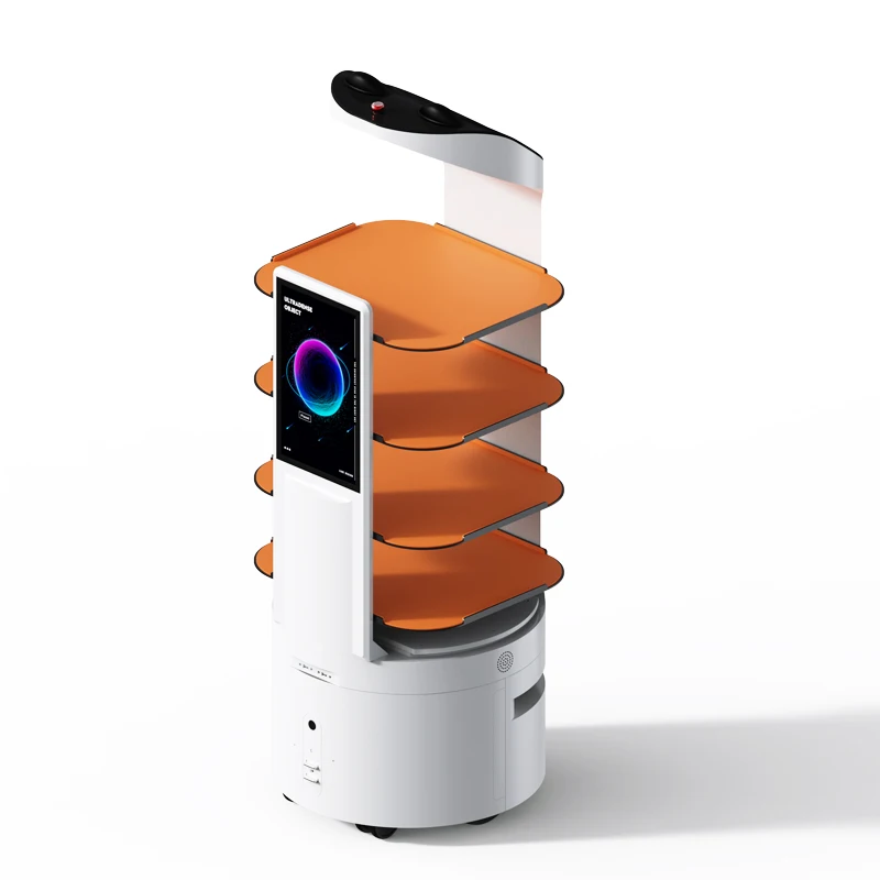 New Arrival Multi-functional Meals Waiter Robot Deliver Goods Robotic Food Delivery Service Robot Spare Parts Ordinary Product