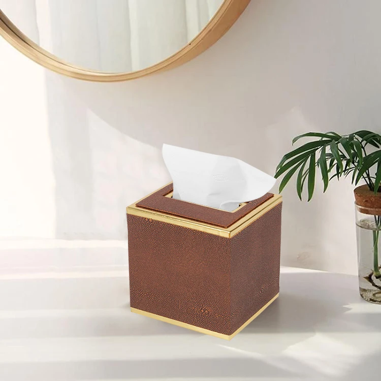 Shagreen leather tissue box Facial tissue paper box for home office