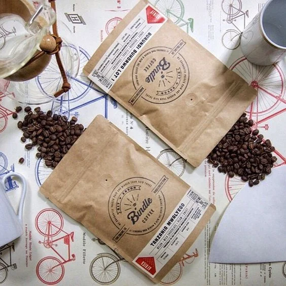 Shenzhen Supplier custom coffee packaging bags pouch kraft paper zip lock bag with degassing valve