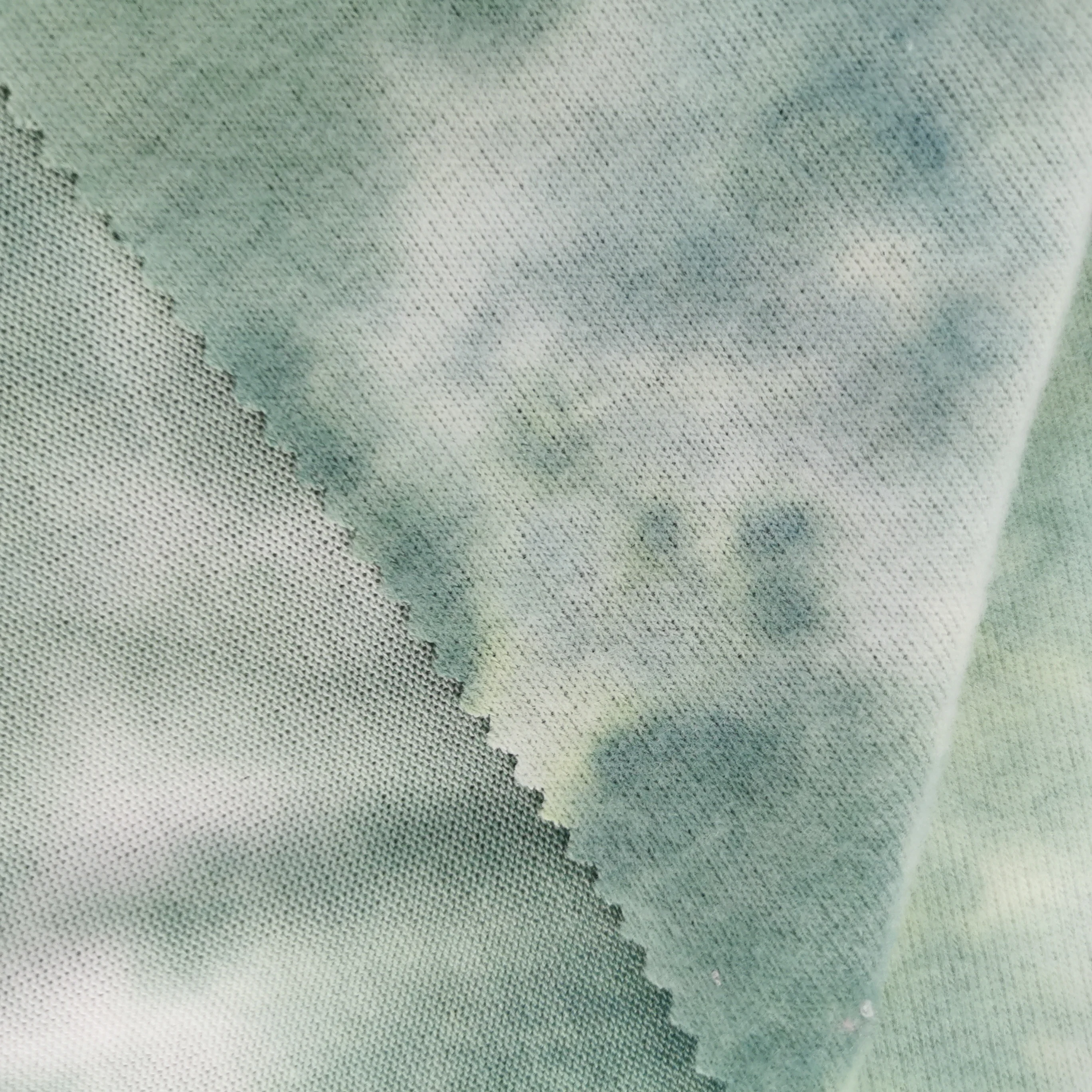 New style Slub Tie dye knitting soft tie dye plain rayon polyester french terry for clothes