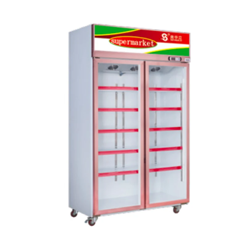 4 двери дисплей холодильник роскошный коммерческий для фруктов и овощей