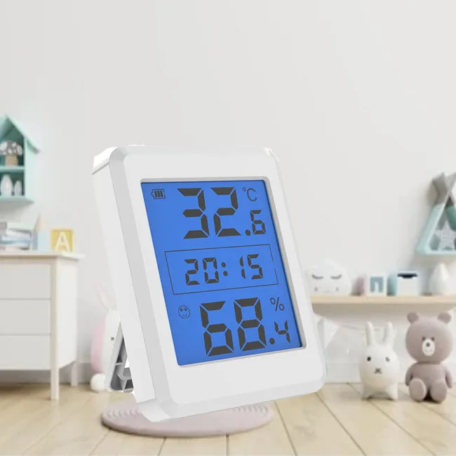 Backlight LCD Display Alarm Temperature Humidity backpacking Thermometer Hygrometer With Time