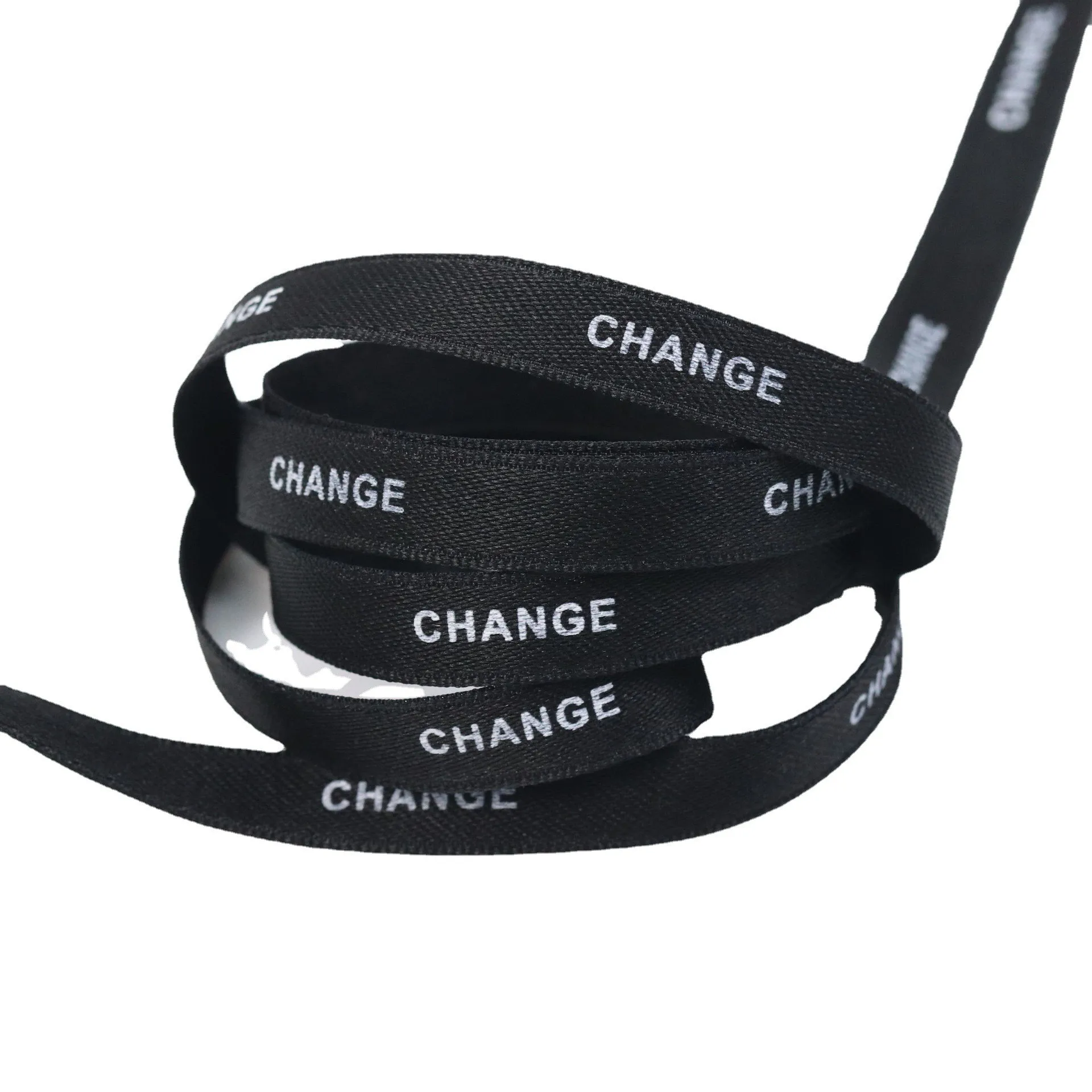 Wholesale Custom 1 Inch Black Polyester Ribbon Gold Foil Logo Grosgrain Printed Ribbon